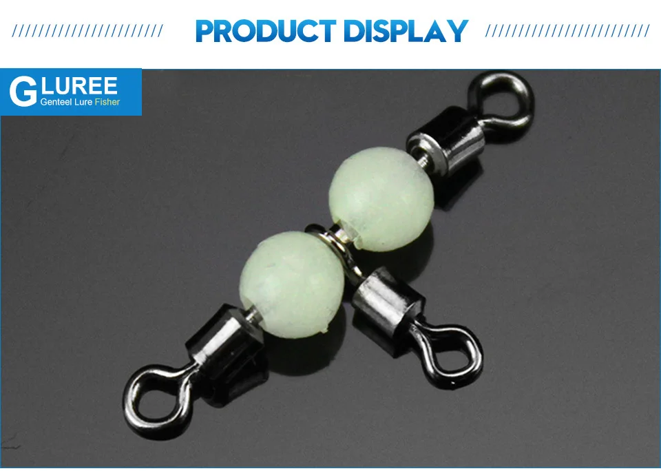 GLUREE-20Pcs-Copper-Triple-Swivel-With-Luminous-Beads-Solid-Ring-Crossline-Connector-Trigeminal-Swivel-Fishing-Tackle-Accessory_05