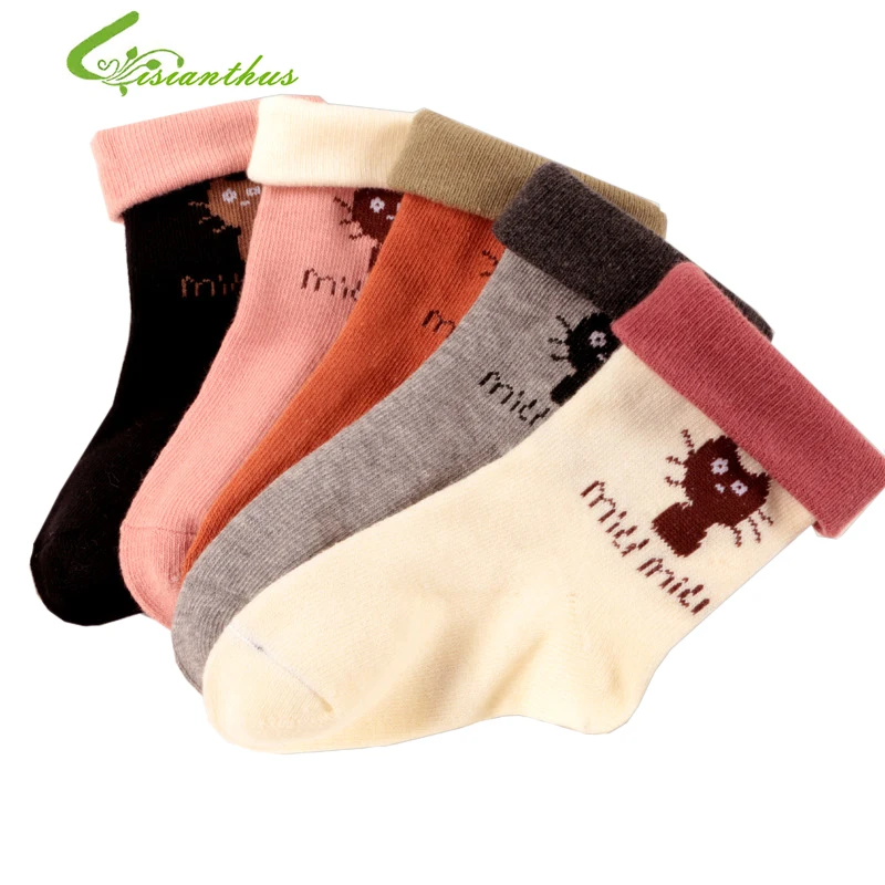 Носки для девочек красивые носки для детей на весну, осень и зиму детские мягкие хлопковые носки, 5 цветов в партии, с милым рисунком