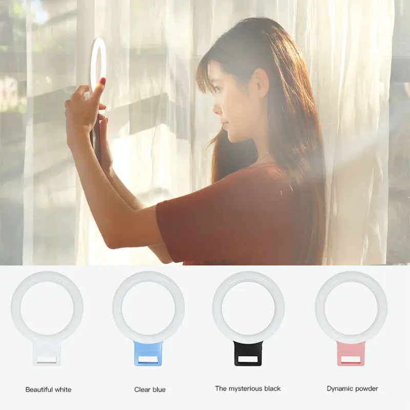 1 шт. портативный кольцевой светильник, селфи лампа стильный мощный селфи задний светильник для смартфонов iPhone Xiaomi samsung