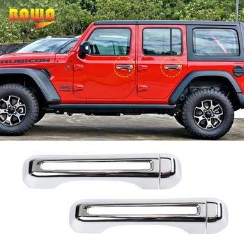 

BAWA Car Side Door Handles Cover Stickers for Jeep Wrangler JL 2018 ABS Spare Tire Tailgate Door Handle Decoration