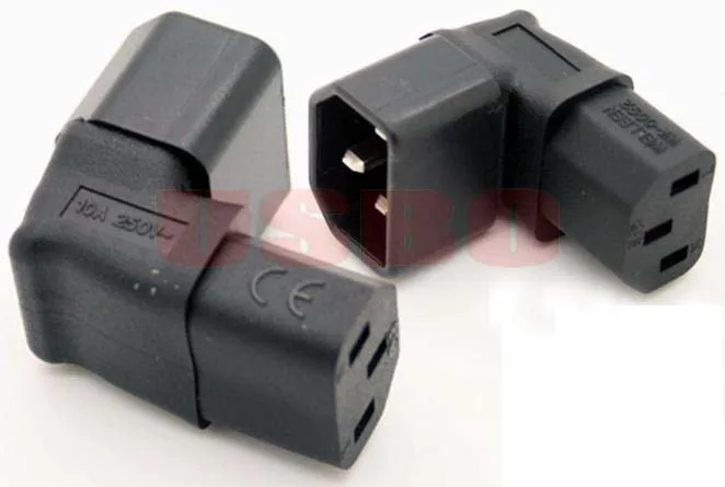 

Black Copper 10A 16A 250V 90 degree elbow Standart IEC320 C14 male to C13 female UPS PDU APC adaptor plug convert socket