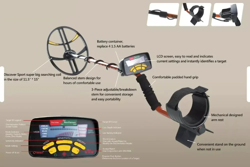 Metal Detector MD6350 Plus UnderGround Finder Gold Digger ...