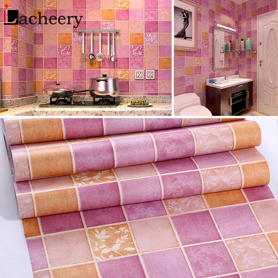 Vinyl Oilproof Kitchen Tiles Decor Wall Stickers PVC Waterproof Self Adhesive Wallpaper for Bathroom Decorative Films Wall Decal Vinyl Oilproof Kitchen Tiles Decor Wall Stickers PVC Waterproof Self Adhesive Wallpaper for Bathroom Decorative Films Wall Decal
