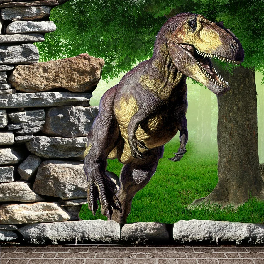 Laeacco 3D Динозавр пейзаж вечерние Детские Портретные фотографии фоны на заказ для студийной фотосъемки