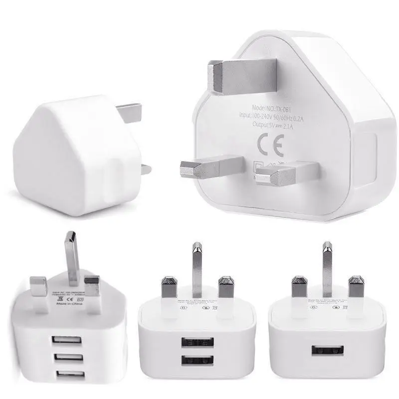 Универсальная Usb вилка стандарта Великобритании 3 Pin настенное зарядное