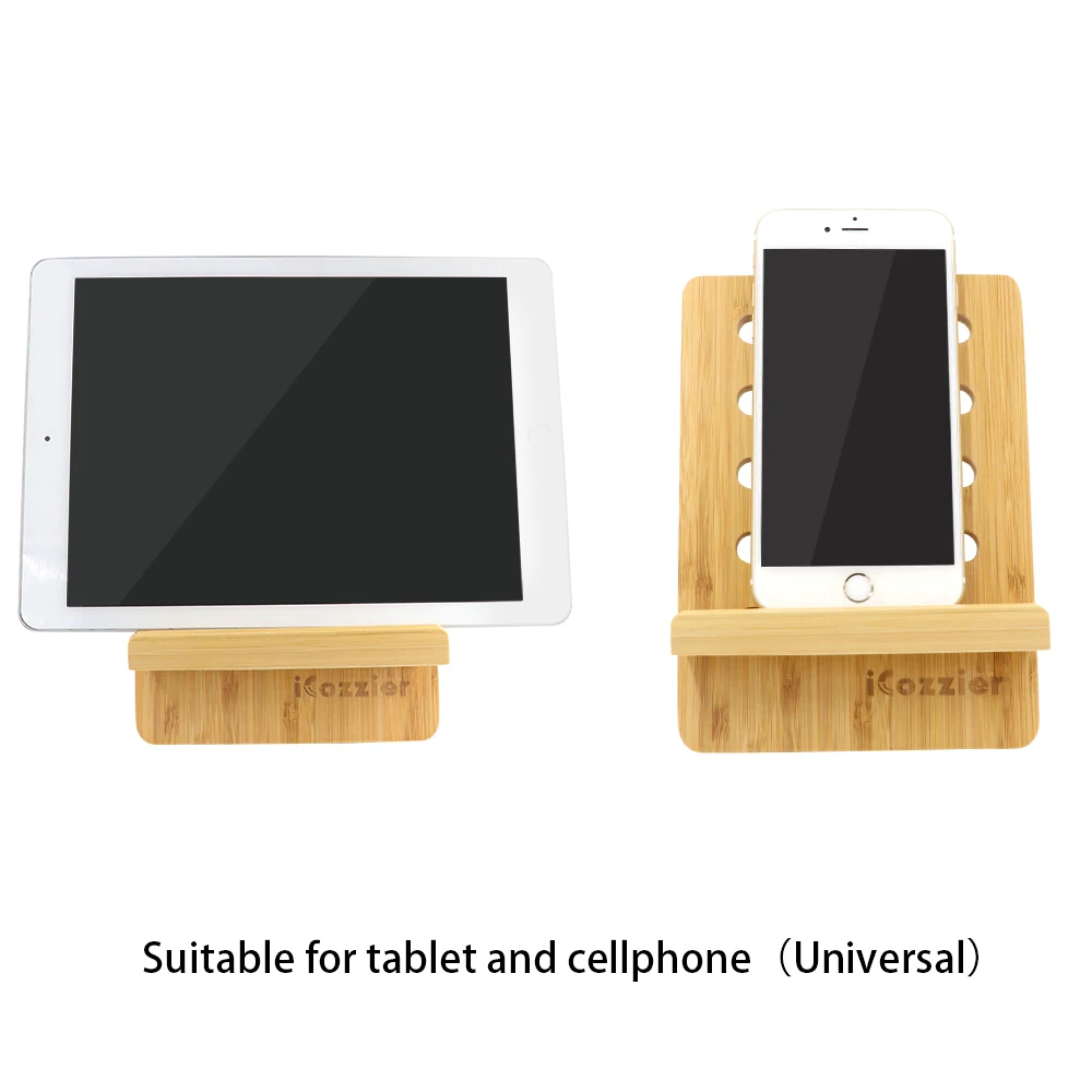 ICozzier бамбуковая Регулируемая подставка для планшета многоугольный портативный держатель для iPad или мобильных телефонов