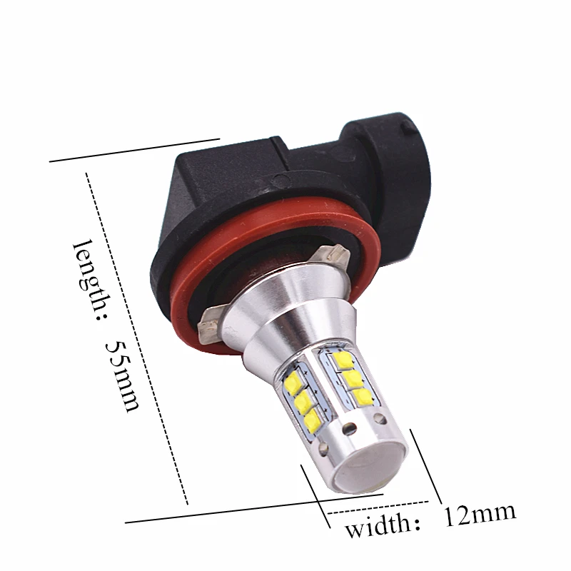 2PCS High Power H8 H11 XBD 16SMD 80W LED Bulbs Extremely Bright for DRL or Fog Lights Xenon White.06