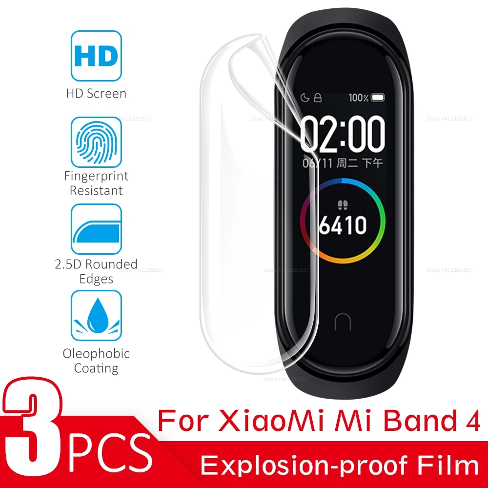 3 шт./лот полное покрытие экрана для Xiaomi mi Band 4 Bnad4 мягкая пленка протектор экрана для mi Band 4 аксессуары для смарт-браслета - Цвет: 3 Pieces