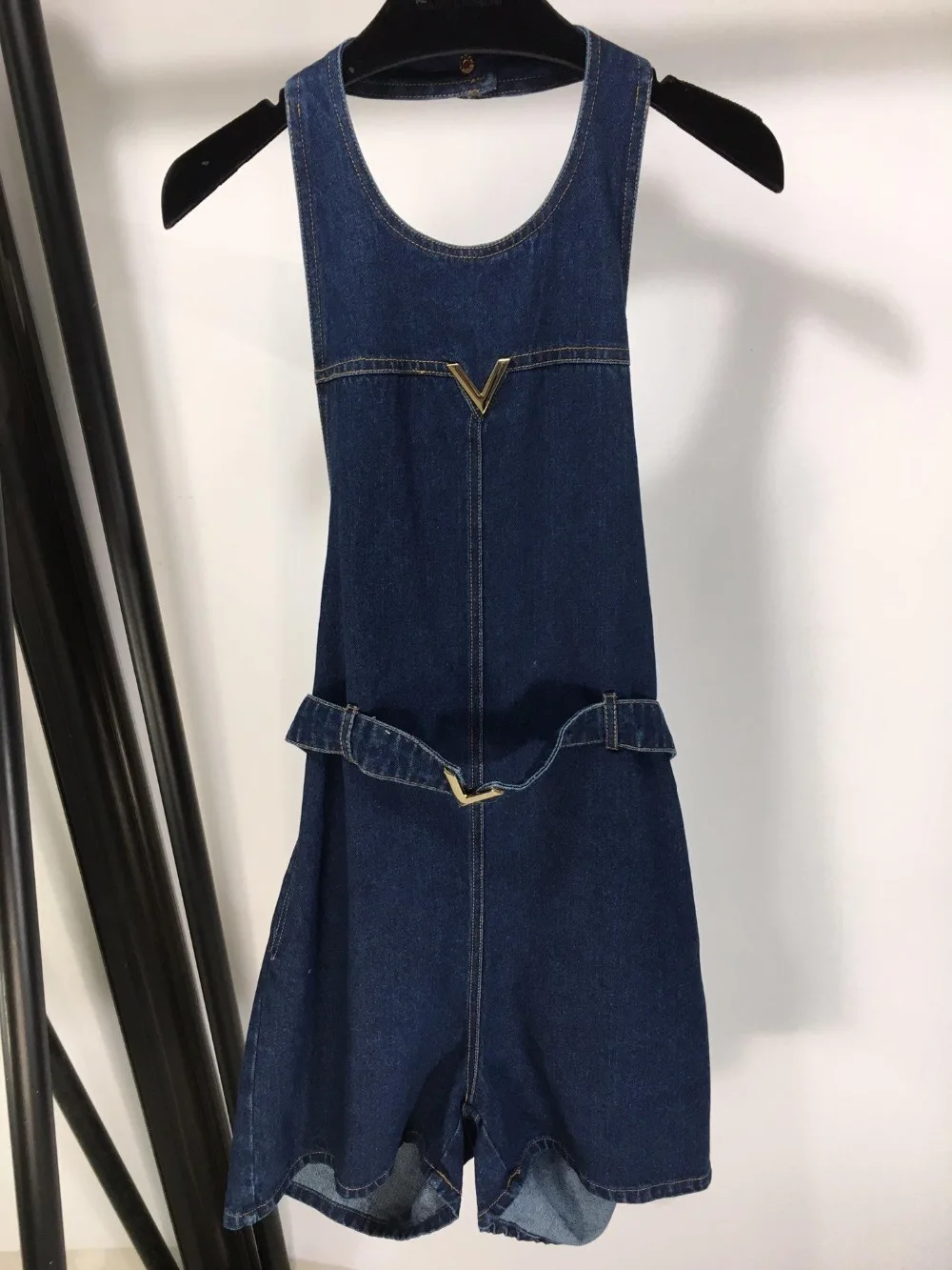 

2019 Women's Sexy Halter Denim Jumpsuit 0415
