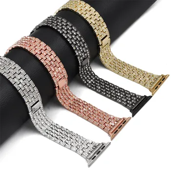 

Diamond Stainless Steel Watch Band for 38/42mm Strap Watchband for Apple Watch Strap Artificial Mens Women Replacement Bracelets