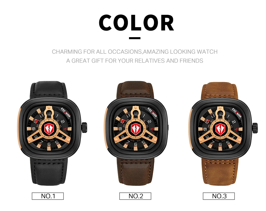 KADEMAN 365B-6 Square Kademan Unique Mens Watch description image 8