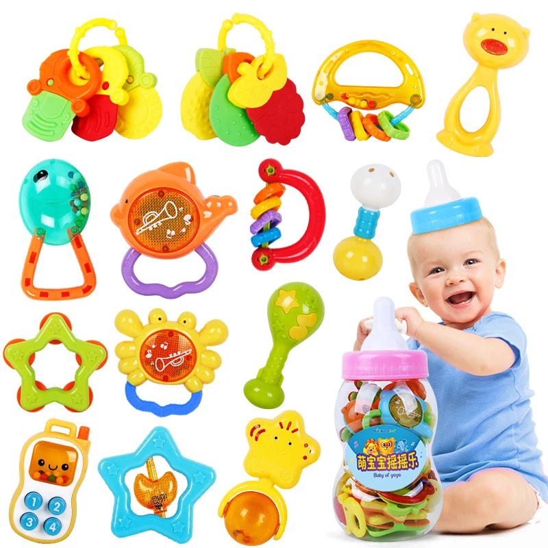 20PCS Newborn Puzzle Teether Rattles Baby Toy Infant Rattle Rattles