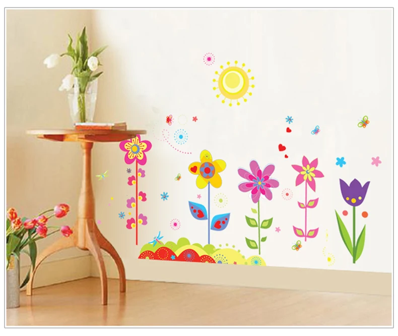 Diseno De La Flor De La Historieta Extraible Rodapie Linea