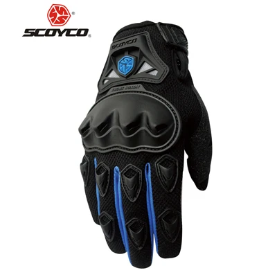 SCOYCO мотоциклетные перчатки летние дышащие носимые защитные Guantes Moto Luvas альпийский Мотокросс звезды Ганц мото Лето guant - Цвет: Blue