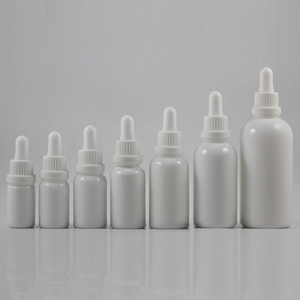 Branco em Forma de Frasco Conta-gotas para o Óleo Frasco de Óleo Essencial de Vidro Branca por Atacado Redondo Essencial Cor 50 Pcs 20 ml 1 Garrafas reutilizáveis