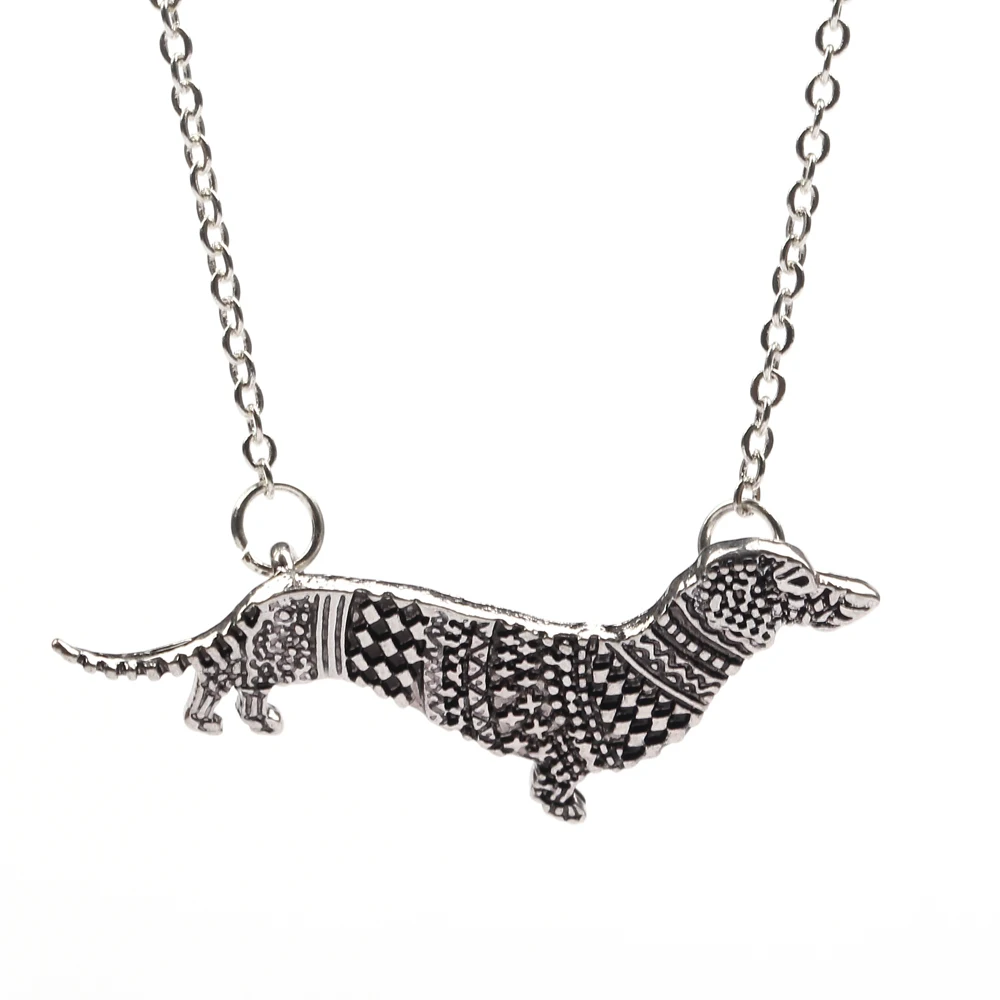 

New Arrival Dachshund Fashion Necklaces Pendants Dog Lover Charms Memorial Gift Jewelry Necklace Women Choker Silver