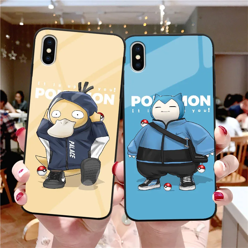 

Cartoon Pocket Monsters Pokemons Pikachue mirror case For iphone x xr xs max soft Silicone shell black popular Phone Case
