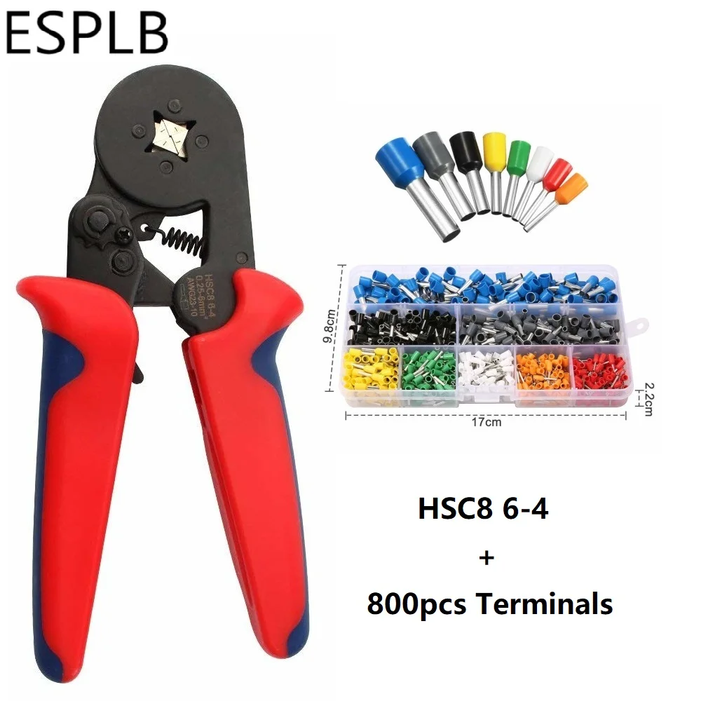 Esplb мини обжимные плоскогубцы HSC8 6-4 HSC8 6-6 0,25-6mm2 HSC8 6-4A 0,25-10mm2 плоскогубцы ручной инструмент терминалы