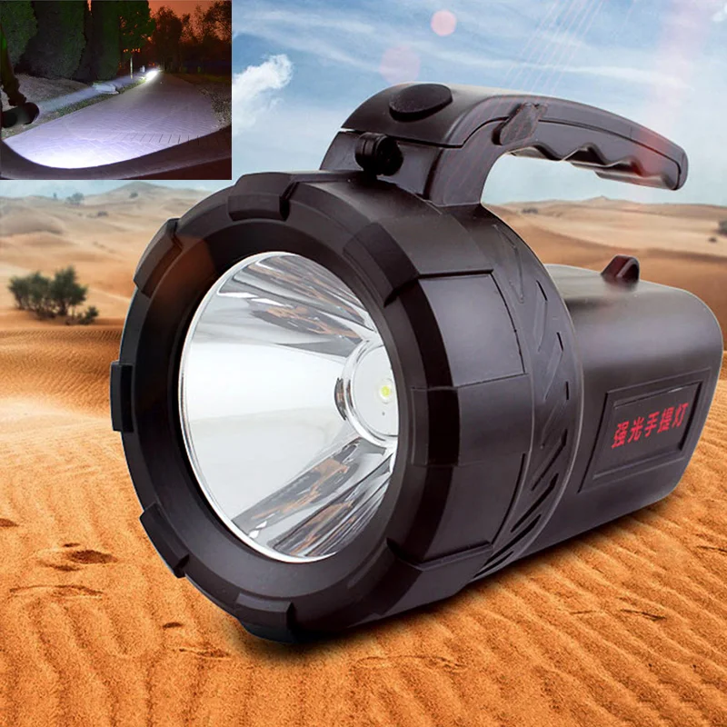 Kopen Jacht Zoeklicht Outdoor Handheld Draagbare Led Verlichting Oplaadbare Lamp High Power Spotlight Zaklamp Zaklamp Voor Camping