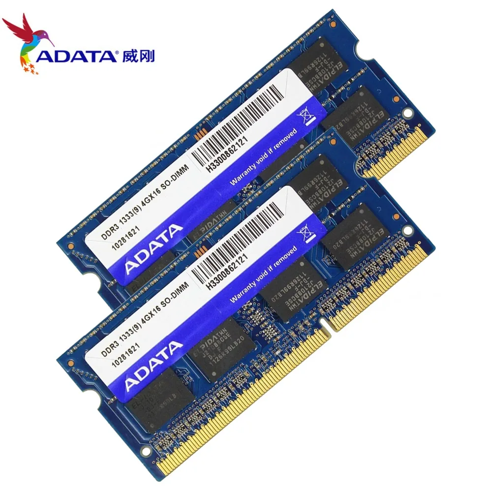 AData 4 Гб DDR3 4 Гб 1333 МГц PC3-10600 DDR3L 1,35 V-1,5 V Тетрадь Оперативная память SO-DIMM 1333 10600 4G 204-PIN