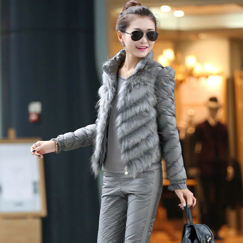 2018 Time-limited Rushed Women's Suit Cotton Clothes Down Jacket Paragraph Winter Three-piece Vest Trousers Large Size Clothing 2018 Time-limited Rushed Women's Suit Cotton Clothes Down Jacket Paragraph Winter Three-piece Vest Trousers Large Size Clothing