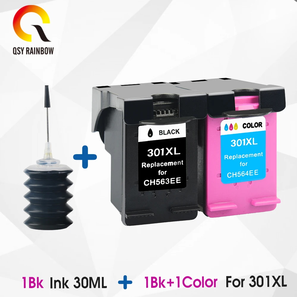 QSYRAINBOW 301 Заправляемый картридж Замена для HP XL с чернилами DeskJet 1050 2050 3050 2150 3150 1010 1510