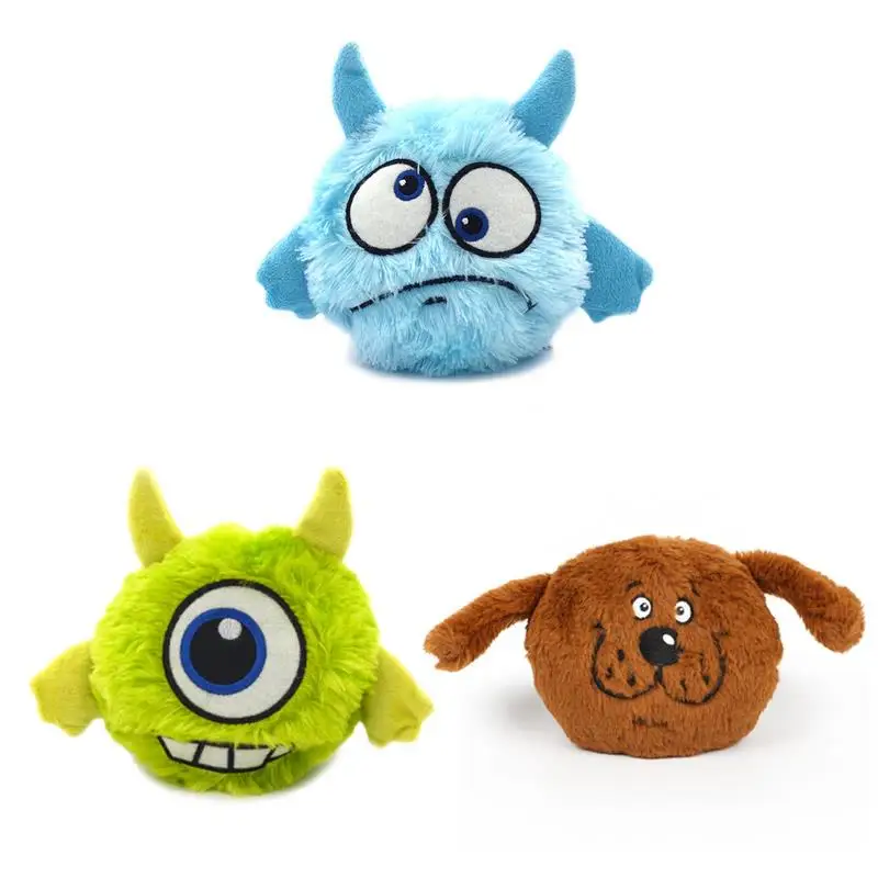 Pet Dogs Puppy Toys Electric Squeaky Dogs Ball Vocal Vibration Bounce Plush Toy Ball Fun For Pet Cats Dogs Top Selling