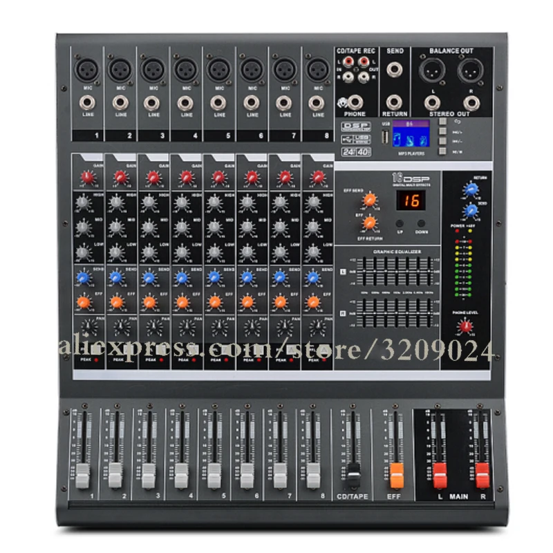 8 Channel Pure Mixer Stage Performance Conference