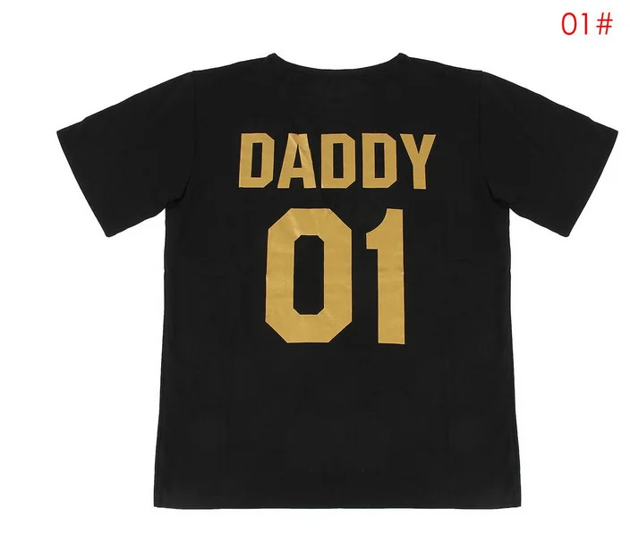 Одинаковая одежда для семьи, футболка черного и золотистого цвета с короткими рукавами и цифрами, летняя и весенняя одежда, одинаковые комплекты для мамы, папы и дочки - Цвет: Daddy