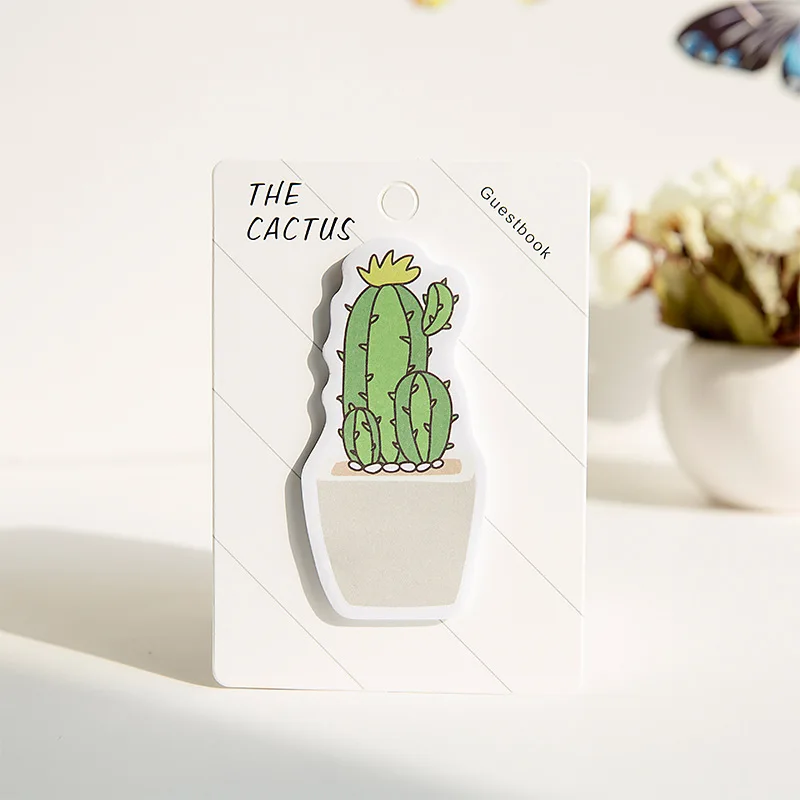 Cartoon Cactus Memo Pads Diary Stickers N Times post Office learning sticky Stickers Stationery Supplies - Цвет: 1