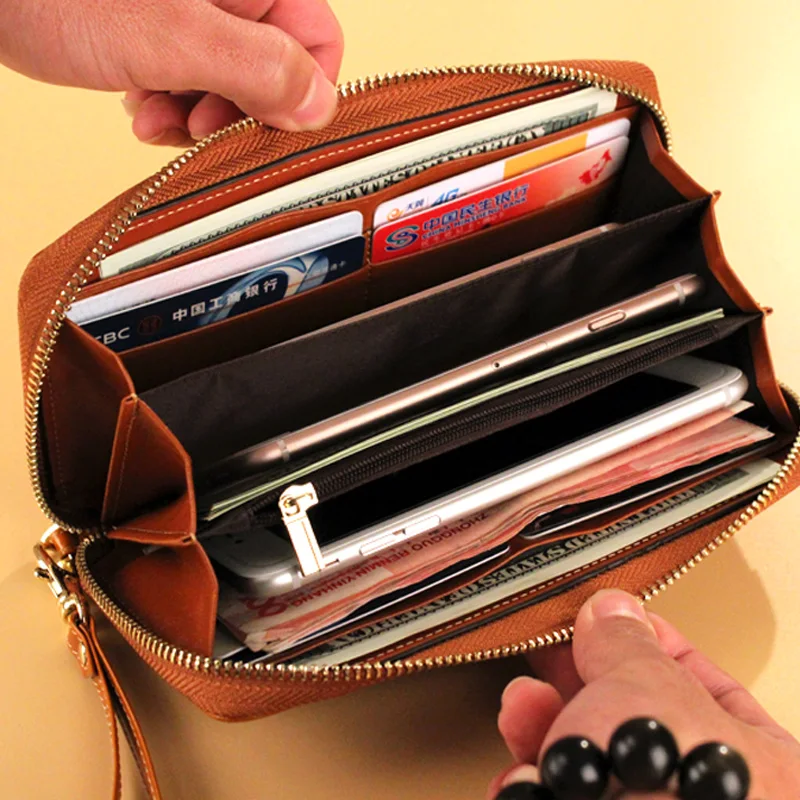Женский кошелек из натуральной кожи на молнии с отделением для телефона|leather wallet