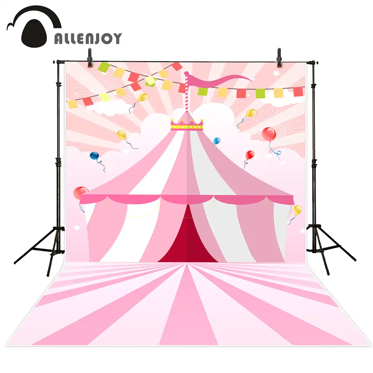Allenjoy Photography Backdrop Pink Striped Banner Children S