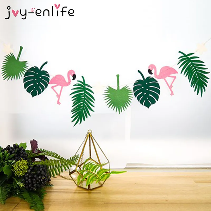 

JOY-ENLIFE Flamingo Tropical Palm Leaves Garland Banner Decor Birthday Party Decor Bachelorette Hen Party Wedding Decor Supplies