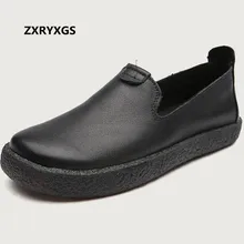 Новинка года, обувь ручной работы в стиле ретро из натуральной кожи, женская обувь на плоской подошве, мягкая удобная модная повседневная обувь, лоферы на плоской подошве