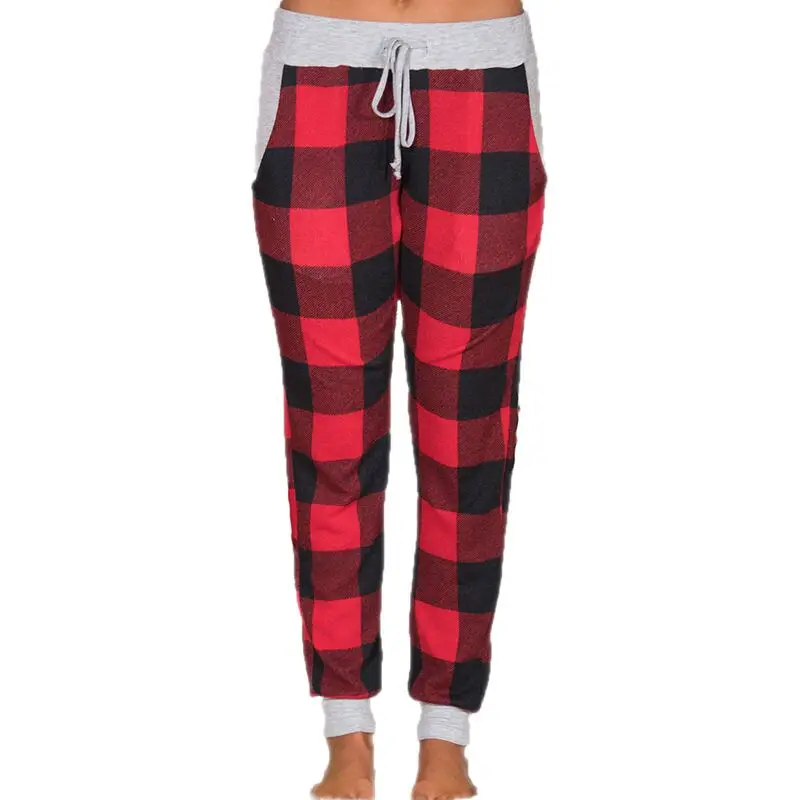 

2019 Leisure Sleep Bottoms Women Squares Weaving Home Pants Waist Drawstring Trousers Elasticity Pyjama Pantalon Pajama Pants