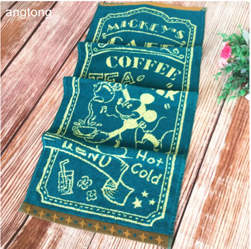 80x35cm export Japanese towel yarn dyed jacquard 2 side looped pile pure cotton face towel wash cloth adult cartoon towel T154