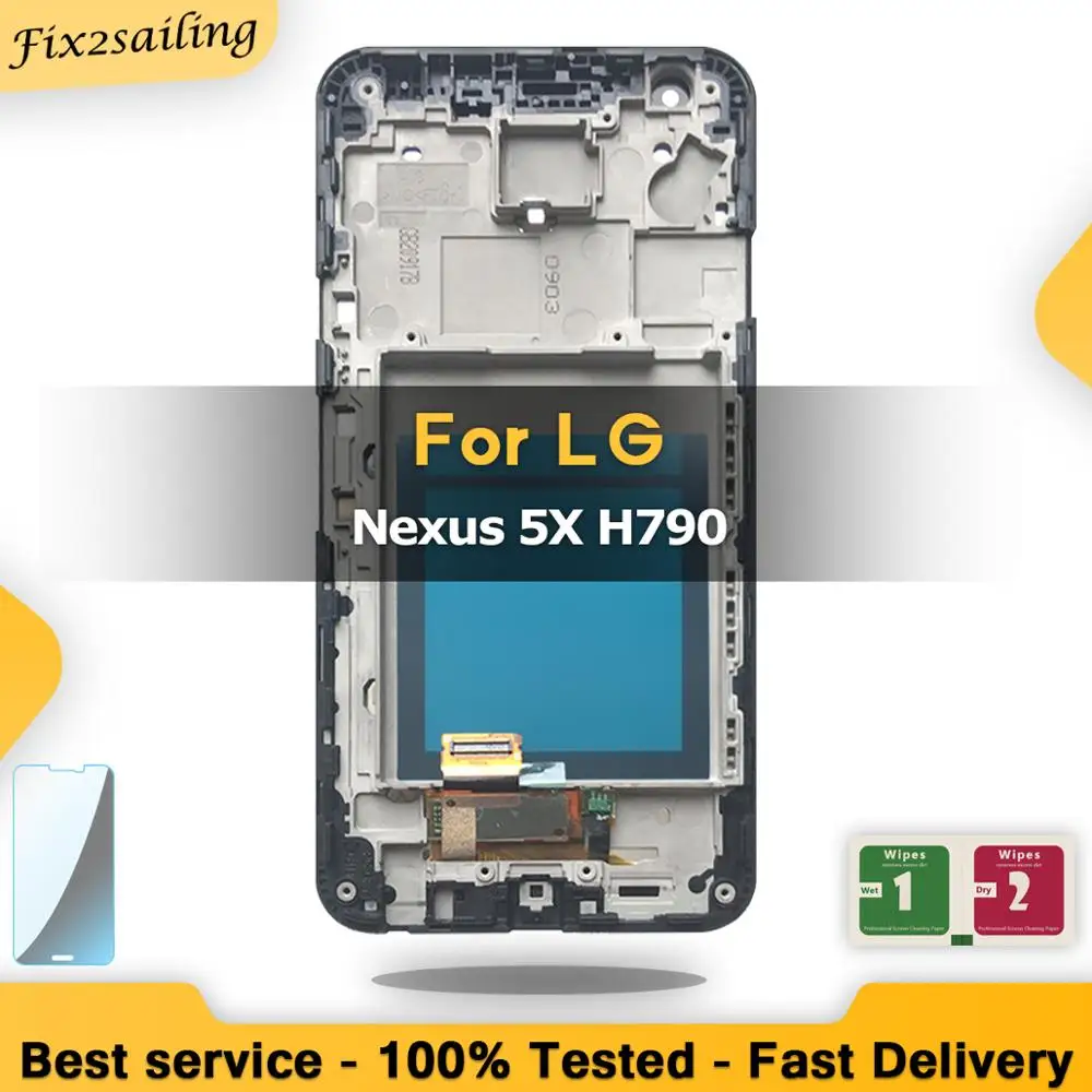 Сменный ЖК-дисплей H790 H791 Nexus 5X сенсорный экран дигитайзер рамка для LG без мертвых
