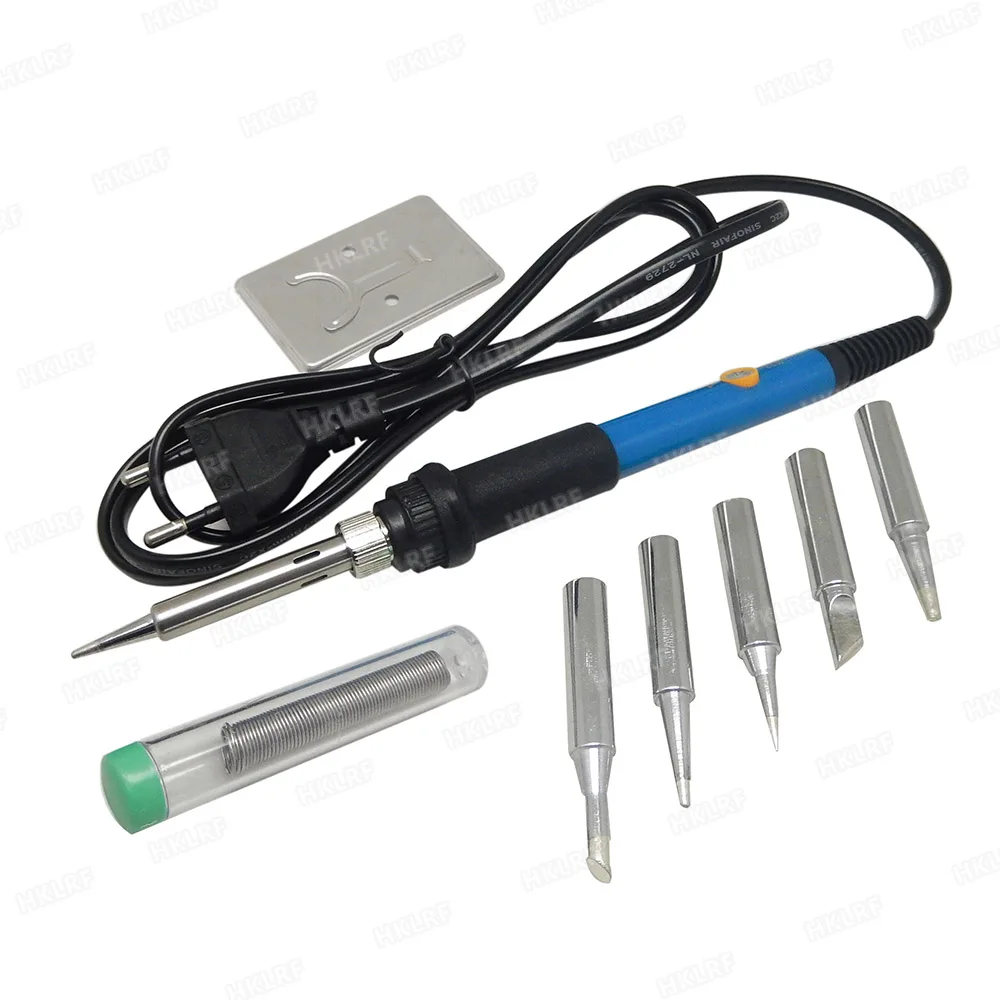 

New Adjustable Temperature Electric Soldering Iron 220V 110V 60W Welding Solder Rework Station Heat Pencil 5pcs Tips Repair Tool