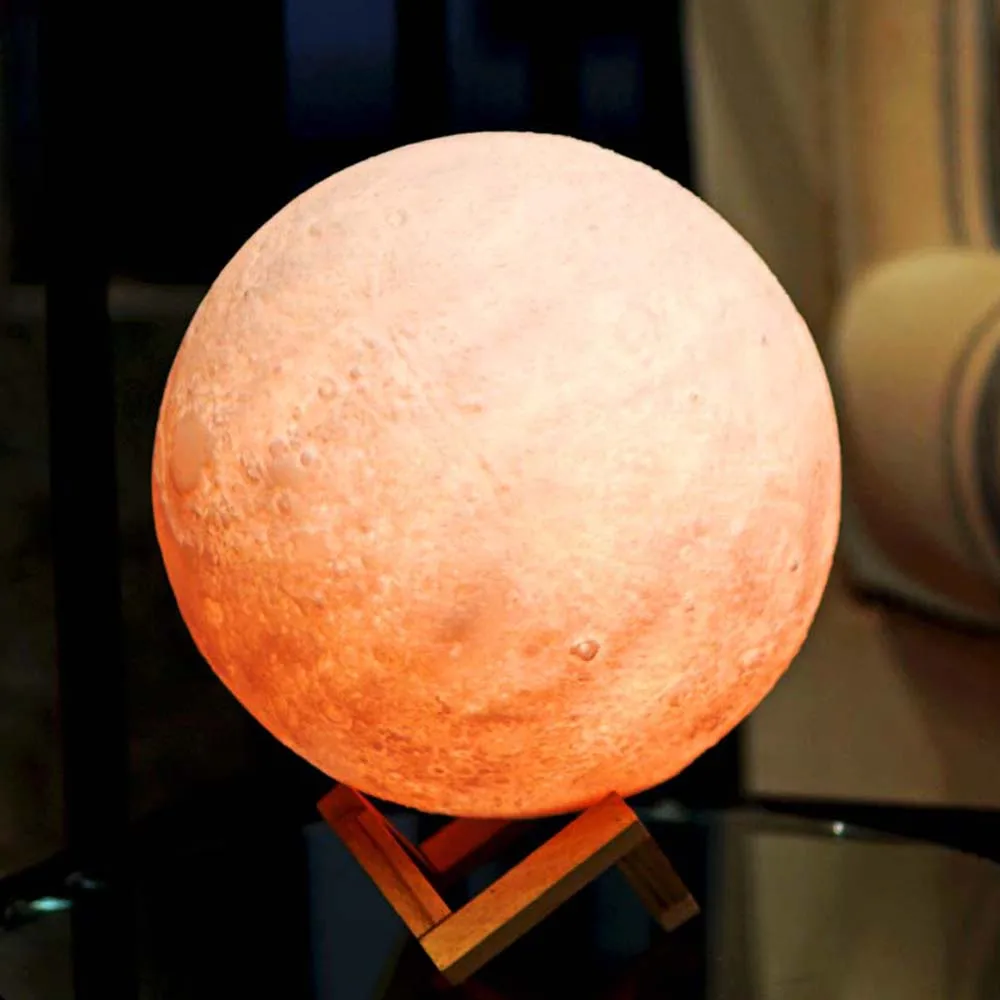 Новый креативный светильник с 3D принтом луна ночник ing Luminaria Светодиодная лампа USB