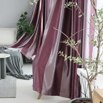 

Striped Suede curtains blackout for bedroom living room windows treatment thick drapes home decor