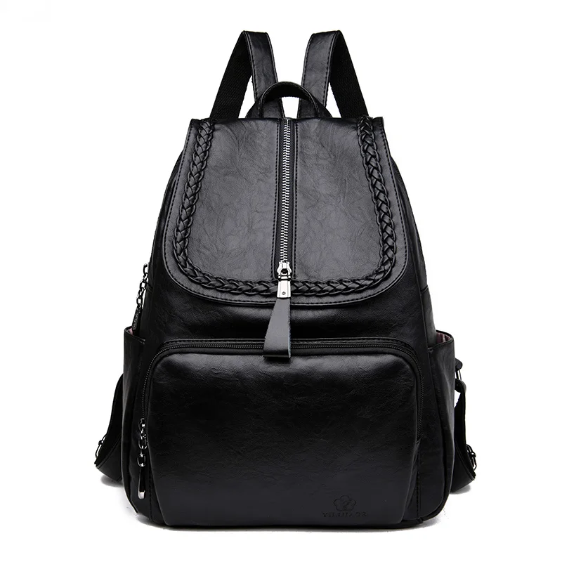 

Practical Women Backpacks Female PU Leather Day Pack Rucksack Large Capacity Women Travel Pack Bag Mochila Feminina 2018 Fashion