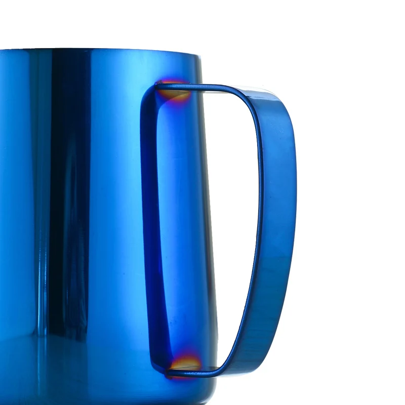 Koop Melk Opschuimen jug Espresso Koffie Pitcher Barista Craft Koffie Latte Melk Opschuimen Jug Rvs Kleurrijke Mok Opschuimen Jug