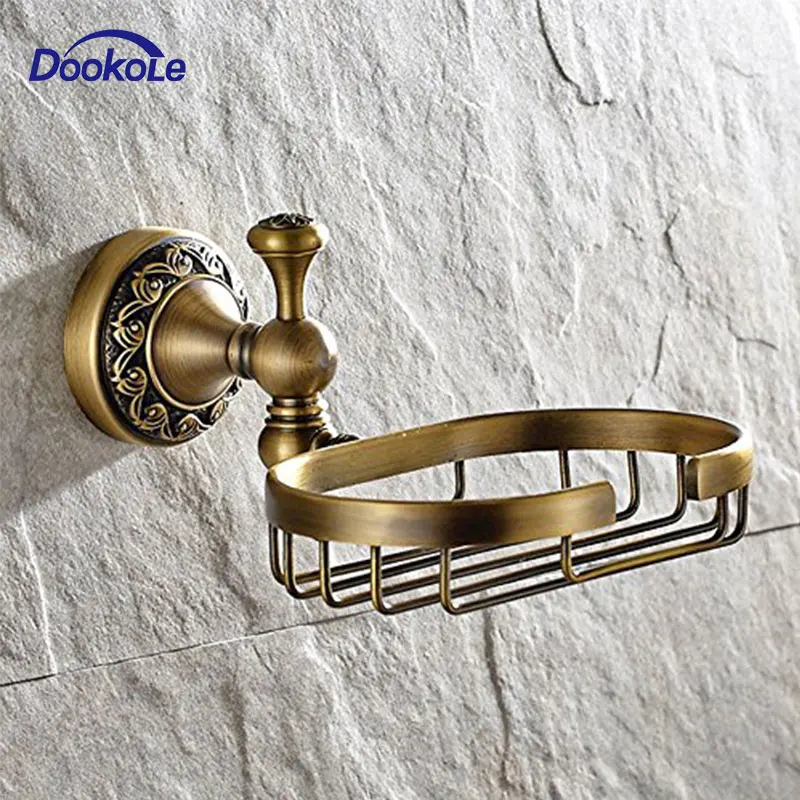 

Vintage Style Solid Brass Wall Mounted Bath Shower Soap Dish Holder Bathroom Accessories Soap Basket Antique Soap Shelf