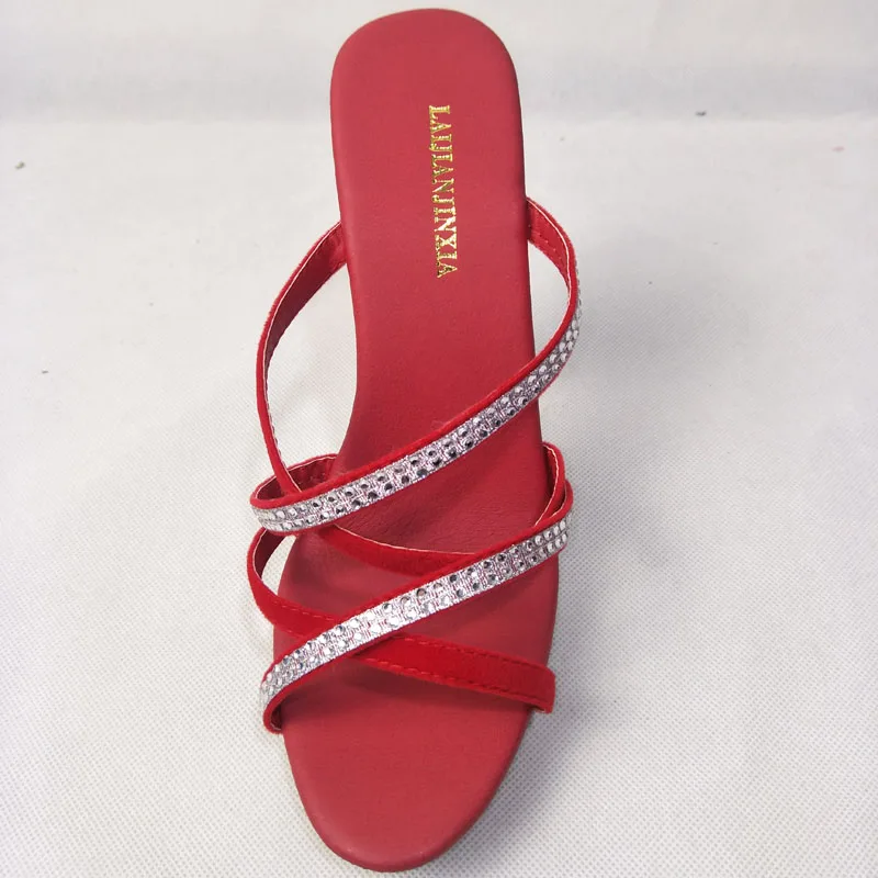 Qualité Talons Noir Cm Haute Femme Sexy 13 Femmes D'été Toe Diapositives forme Peep Laijianjinxia Chaussures Souper Nouvelles Plate rouge Pantoufles xw0qUgAP