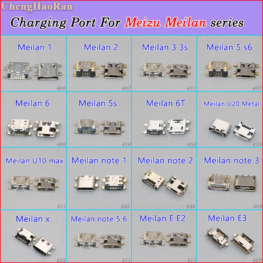 ChengHaoRan 2 10 шт. Micro USB разъем для зарядки док станции Meilan Note 1 3 3s 6T S6 6 5 X Max U10 U20 E E2