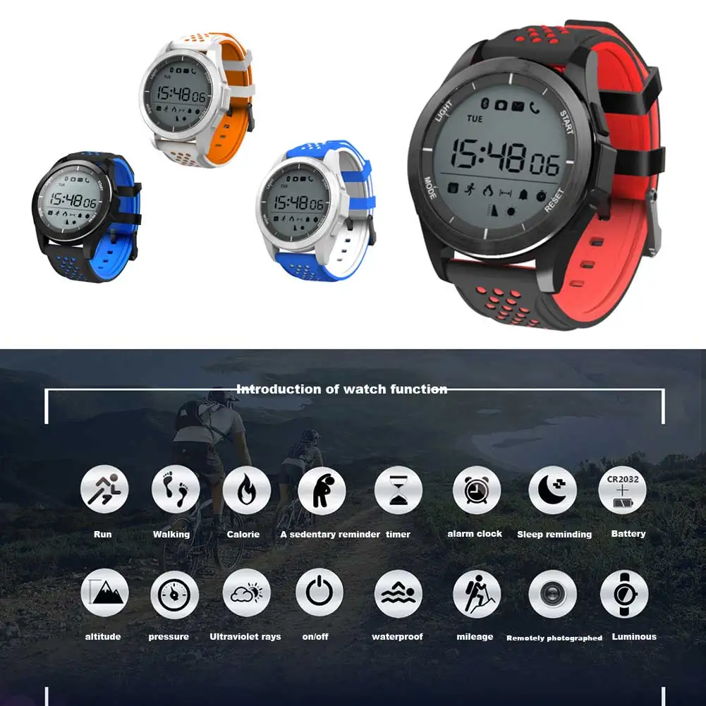 High Quality Men Women Smart Watch Luminous Waterproof Alarm Clock Pedometer Altitude Meter Thermometer Smartwatch