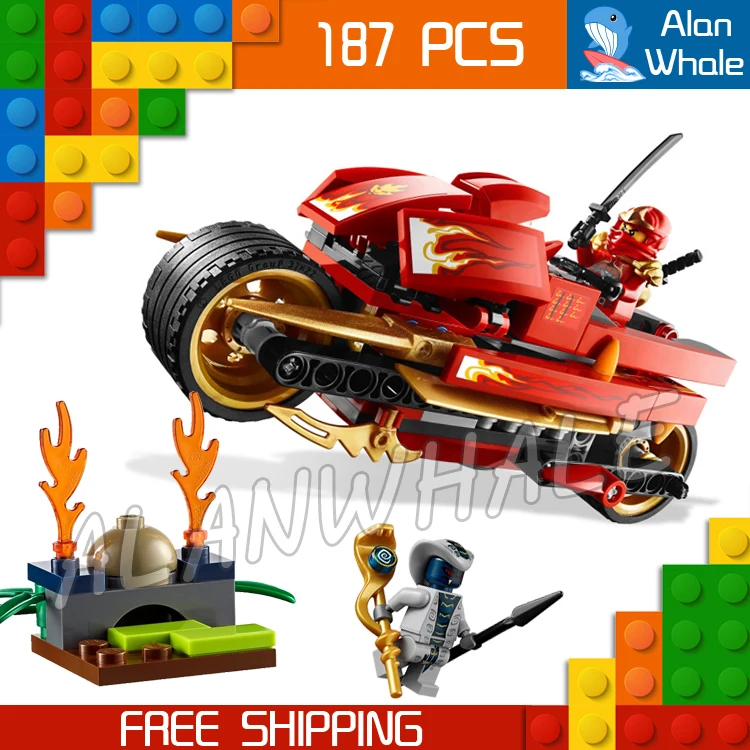 187pcs Ninja Kai's Blade Cycle ZX Rattla Bike Vehicle 9754 Figure Building Blocks Classic Aseemble Toy  Compatible With LegoING