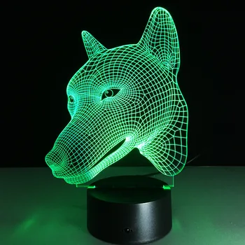 

7 Color changing DOG Night Light Collectible Charizard 3D LED Table Desk Lamp Cartoon Figure Children's Bedside Lampen 3d Lamp