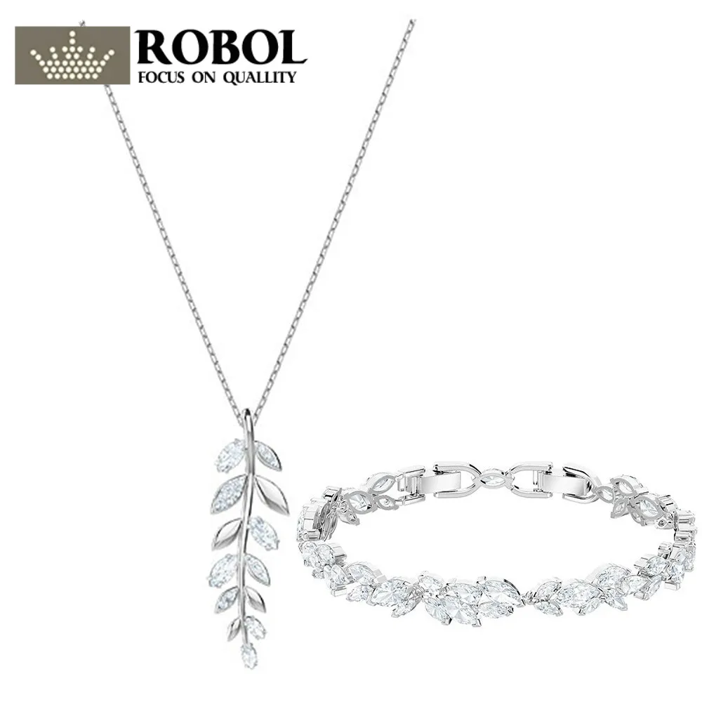 

ROBOL 2018 Mayfly pendant, white, silvery plated MAYFLY bracelet Female gifts birthday gifts 5410411 jewelry set