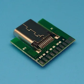 

50pcs USB 3.1 Type C Connector 24Pins Female Socket adapter 24P USB-C with PCB Board